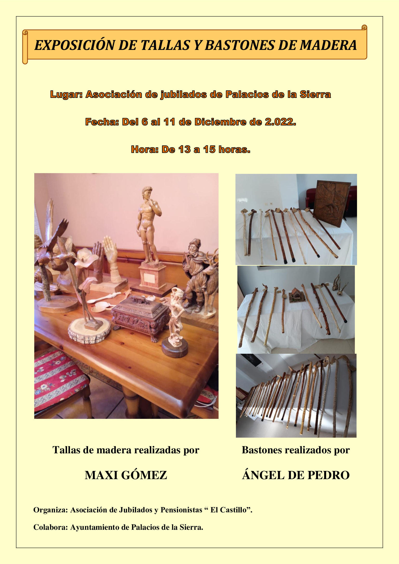 Exposición de tallas y bastones de madera