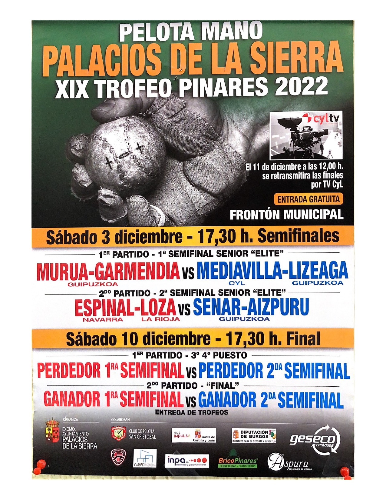 Pelota Mano XIX trofeo Pinares 2022